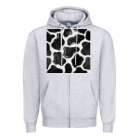 Heather Grey cow seamless pattern Zipper Hoodie - BundleAndBundleShop