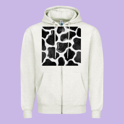 Cow Seamless Pattern Zipper Hoodie Designed By Bundleandbundleshop