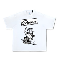 White retro man postcard records Urban Heavy Tee - tuanDangUi