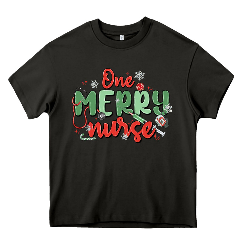 One Merry Nurse Heavy Core Tee by MaliasSmallBusiness | Teevron
