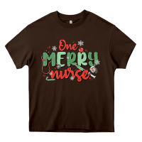 Chocolate Brown one merry nurse Heavy Core Tee - MaliasSmallBusiness