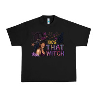 Black 100% That Witch Black Afro Witch Urban Heavy Tee - texasbilliewilder