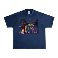 Navy 100% That Witch Black Afro Witch Urban Heavy Tee - texasbilliewilder