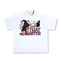 White 100% That Witch Black Afro Witch Urban Heavy Tee - texasbilliewilder