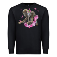 Black baby elephant with tutu Premium Sweatshirt - LillyAllenDesigns
