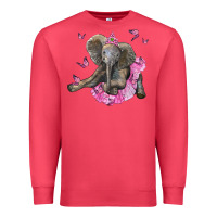 Cardinal baby elephant with tutu Premium Sweatshirt - LillyAllenDesigns