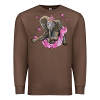 Chestnut baby elephant with tutu Premium Sweatshirt - LillyAllenDesigns