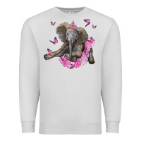 Dove Grey baby elephant with tutu Premium Sweatshirt - LillyAllenDesigns
