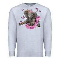 Heather Grey baby elephant with tutu Premium Sweatshirt - LillyAllenDesigns