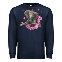 Navy baby elephant with tutu Premium Sweatshirt - LillyAllenDesigns