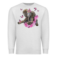 Oatmeal Heather baby elephant with tutu Premium Sweatshirt - LillyAllenDesigns
