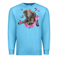 Ocean Blue baby elephant with tutu Premium Sweatshirt - LillyAllenDesigns