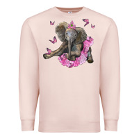 Pale Pink baby elephant with tutu Premium Sweatshirt - LillyAllenDesigns