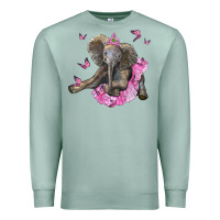 Seafoam baby elephant with tutu Premium Sweatshirt - LillyAllenDesigns