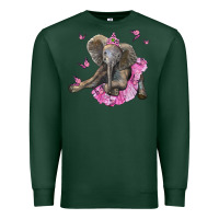 Sports Green baby elephant with tutu Premium Sweatshirt - LillyAllenDesigns