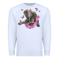 White baby elephant with tutu Premium Sweatshirt - LillyAllenDesigns