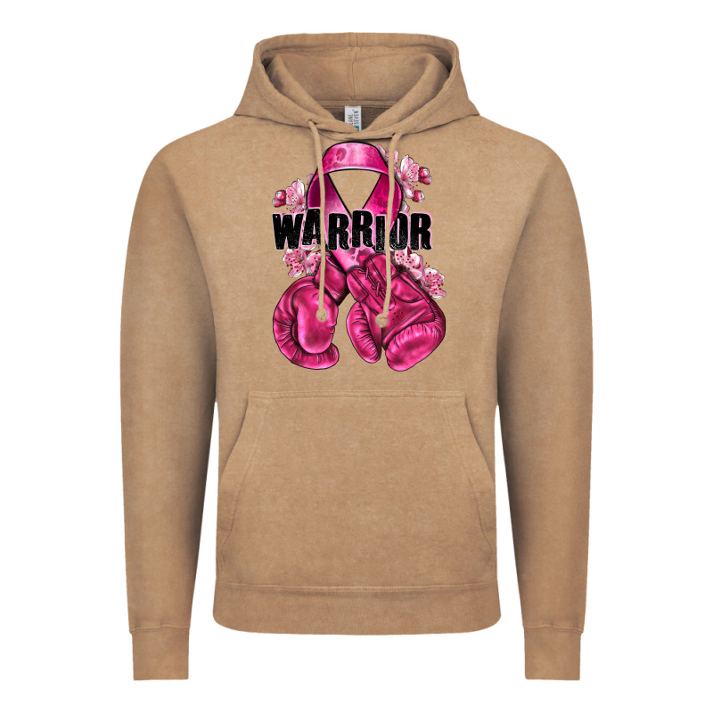 Warrior Breast Cancer With Boxing Gloves Vintage Hoodie by NancyCooperArtShop | Teevron