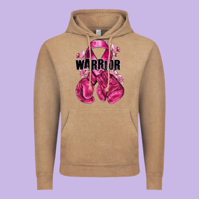 Warrior Breast Cancer With Boxing Gloves Vintage Hoodie Designed By Nancycooperartshop