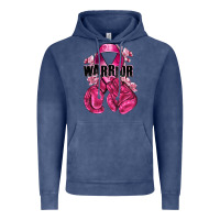 Vintage Denim Warrior Breast Cancer with boxing gloves Vintage Hoodie - NancyCooperArtShop