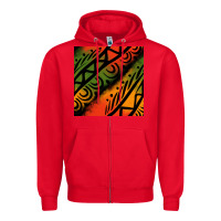 Red african tribal seamless pattern Zipper Hoodie - BundleAndBundleShop
