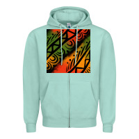 Seafoam african tribal seamless pattern Zipper Hoodie - BundleAndBundleShop