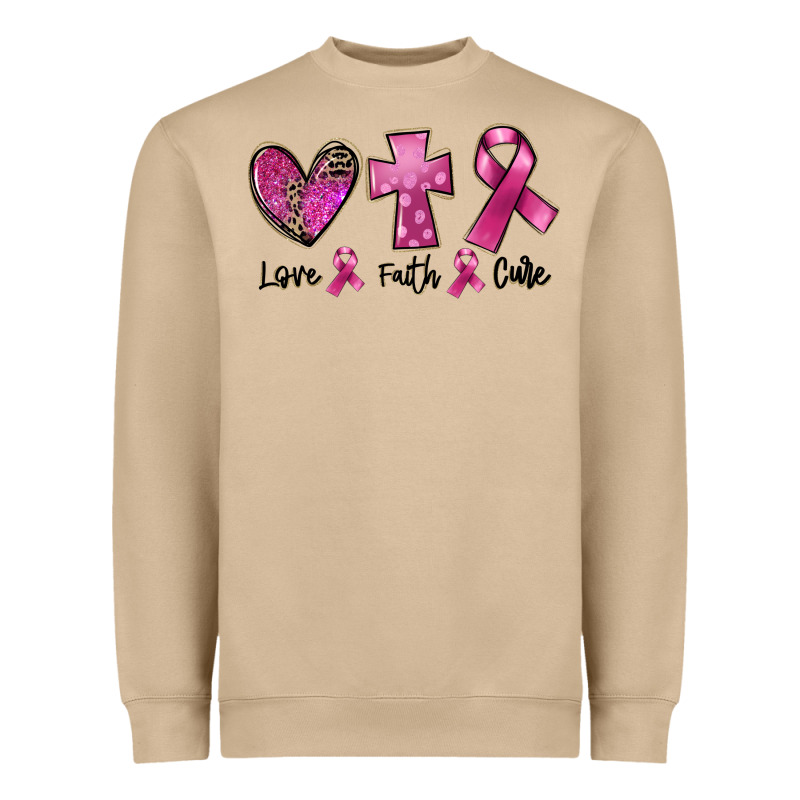 Love Faith Cure Breast Cancer Heavyweight Sweatshirt by FaDigitalArtStudio | Teevron