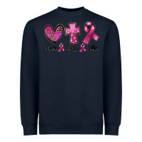 Navy Love Faith cure Breast Cancer Heavyweight Sweatshirt - FaDigitalArtStudio