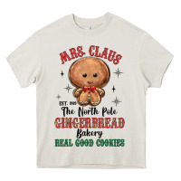 Cream mrs claus the north pole gingerbread bakery real g Heavy Core Tee - MaliasSmallBusiness