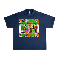 Navy Halloween Coffee Cups Urban Heavy Tee - texasbilliewilder