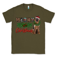 Army Green merry christmas german shepherd Classic Tee - RanaPortraitStore