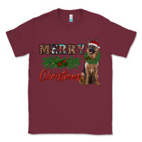 Burgundy merry christmas german shepherd Classic Tee - RanaPortraitStore