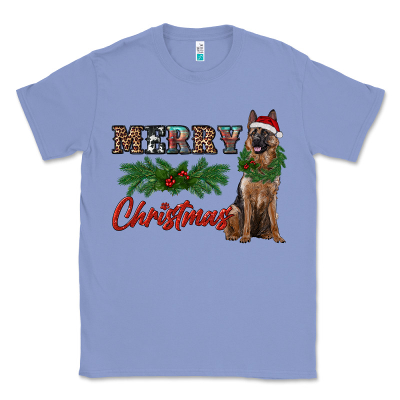 Merry Christmas German Shepherd Classic Tee by RanaPortraitStore | Teevron
