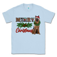 Dusty Blue merry christmas german shepherd Classic Tee - RanaPortraitStore