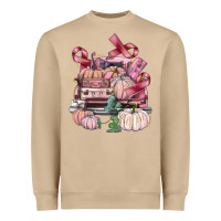 Breast Cancer Truck With Pumpkins Heavyweight Sweatshirt | Teevron