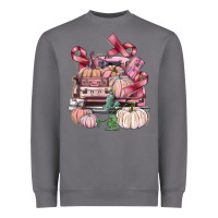 Storm Breast Cancer truck with pumpkins Heavyweight Sweatshirt - FaDigitalArtStudio