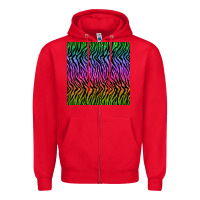 Red tiger glitter seamless pattern Zipper Hoodie - BundleAndBundleShop