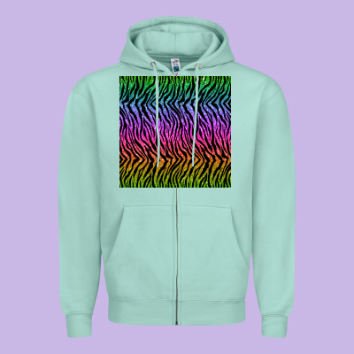 Tiger Glitter Seamless Pattern Zipper Hoodie Designed By Bundleandbundleshop