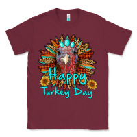 Burgundy happy turkey day sunflower Classic Tee - RanaPortraitStore