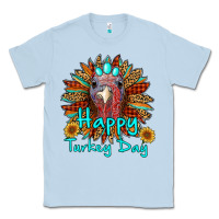 Dusty Blue happy turkey day sunflower Classic Tee - RanaPortraitStore