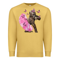 Antique Gold Baby Gorilla With Tutu Premium Sweatshirt - LillyAllenDesigns