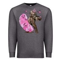 Charcoal Heather Baby Gorilla With Tutu Premium Sweatshirt - LillyAllenDesigns