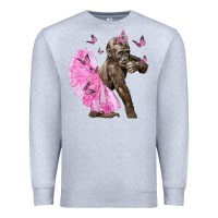 Heather Grey Baby Gorilla With Tutu Premium Sweatshirt - LillyAllenDesigns