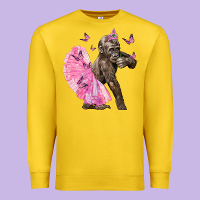 Baby Gorilla With Tutu Premium Sweatshirt Designed By Lillyallendesigns