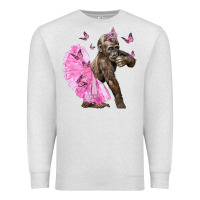 Oatmeal Heather Baby Gorilla With Tutu Premium Sweatshirt - LillyAllenDesigns