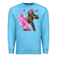 Ocean Blue Baby Gorilla With Tutu Premium Sweatshirt - LillyAllenDesigns