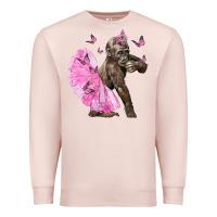 Pale Pink Baby Gorilla With Tutu Premium Sweatshirt - LillyAllenDesigns