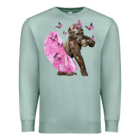 Seafoam Baby Gorilla With Tutu Premium Sweatshirt - LillyAllenDesigns