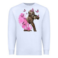 White Baby Gorilla With Tutu Premium Sweatshirt - LillyAllenDesigns