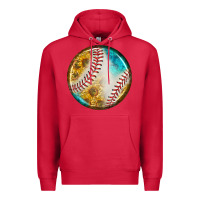 Cardinal baseball with sunflower round earrings Premium Hoodie - BundleAndBundleShop