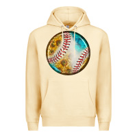 Pina Colada baseball with sunflower round earrings Premium Hoodie - BundleAndBundleShop